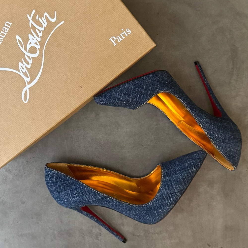 Christian Louboutin So Kate Miss Denim 120 Heels - Picture 11 of 14